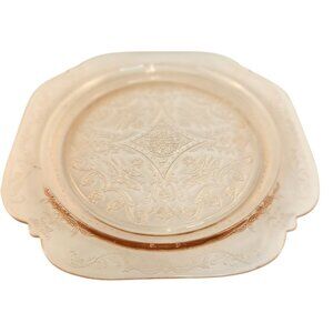 Federal Glass Madrid Pink Depression Glass Etched Platter Plate 10.25 Inches